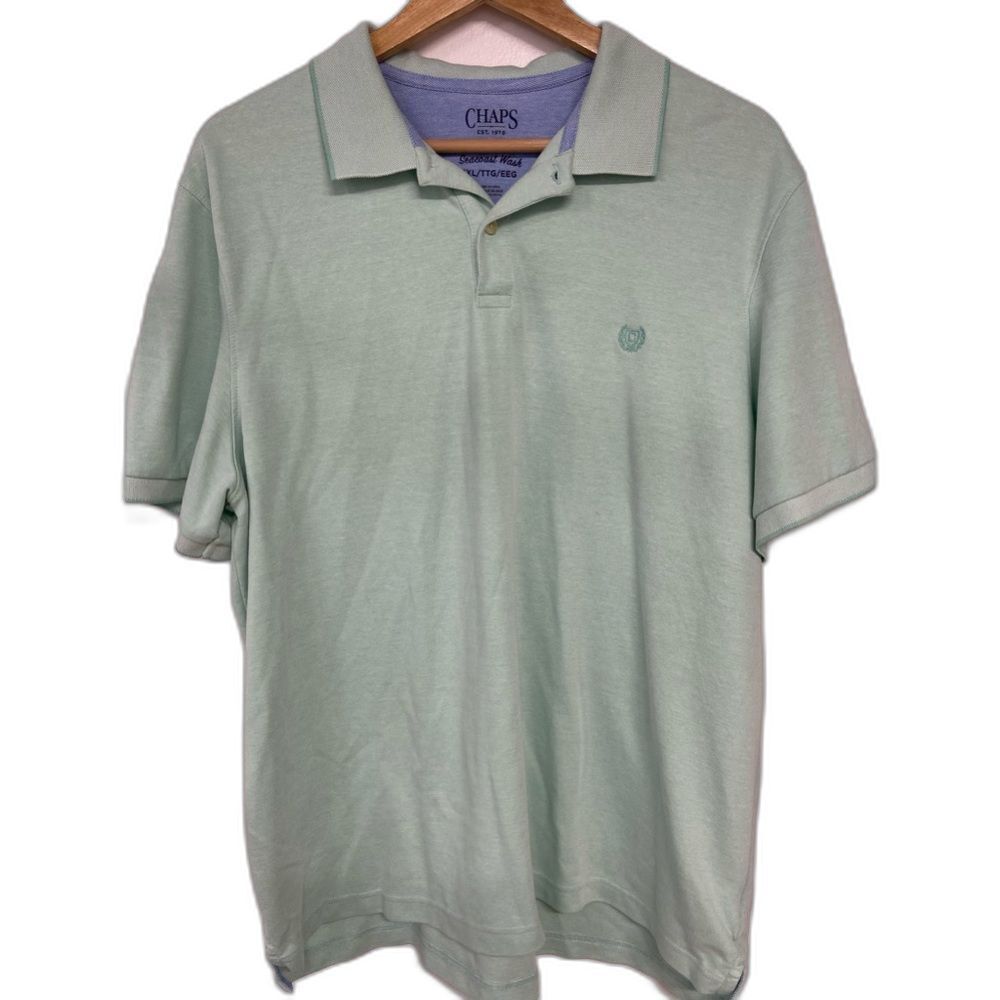 Men’s Chaps Mint Green Sea Coast Wash Polo Size 2XL
